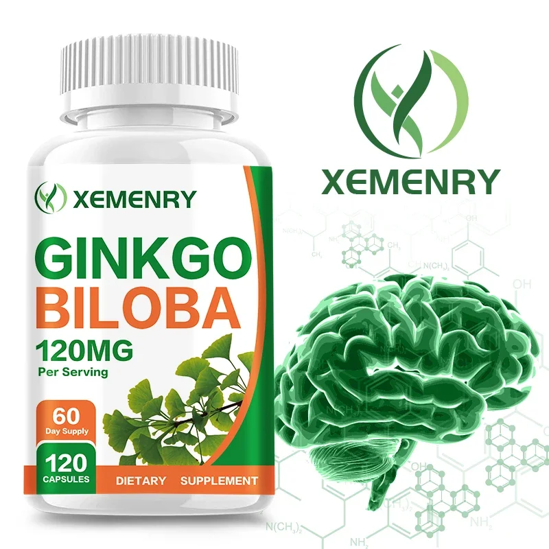 Ginkgo Biloba Capsules - Brain Health, Improving Concentration & Memory, Energy Boost