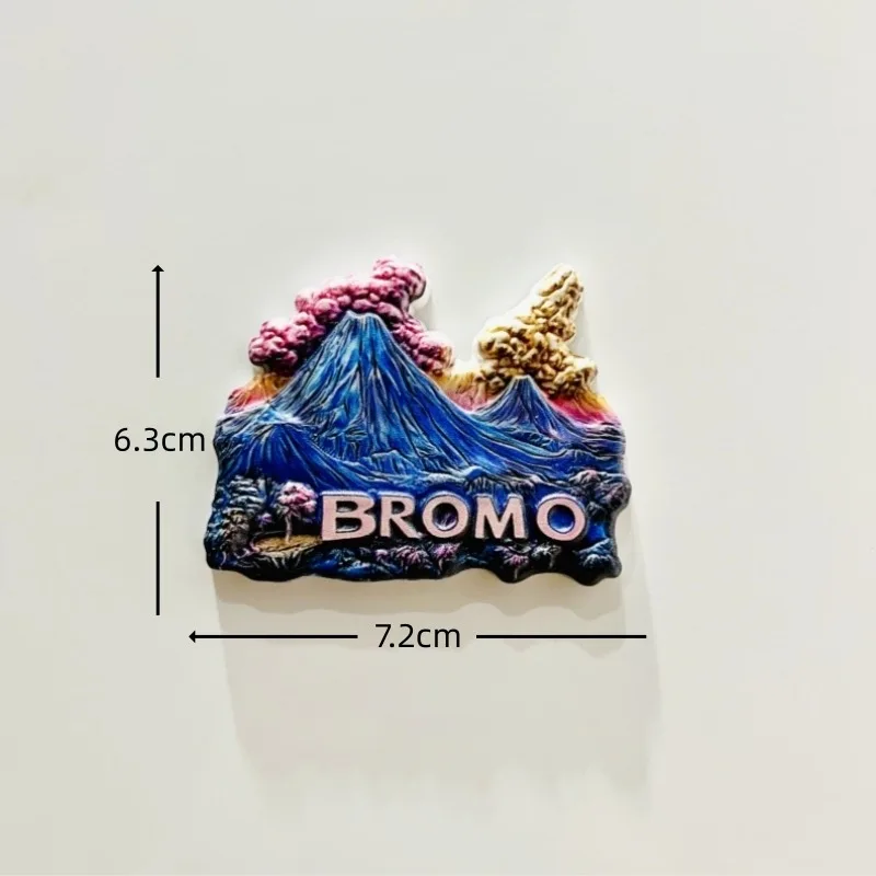 جزيرة جافا ثلاثية الأبعاد مغناطيس الثلاجة زخرفة تذكارية الراتنج مغناطيس الثلاجة ملصق جمع الحرف اليدوية هدية ديكور المنزل