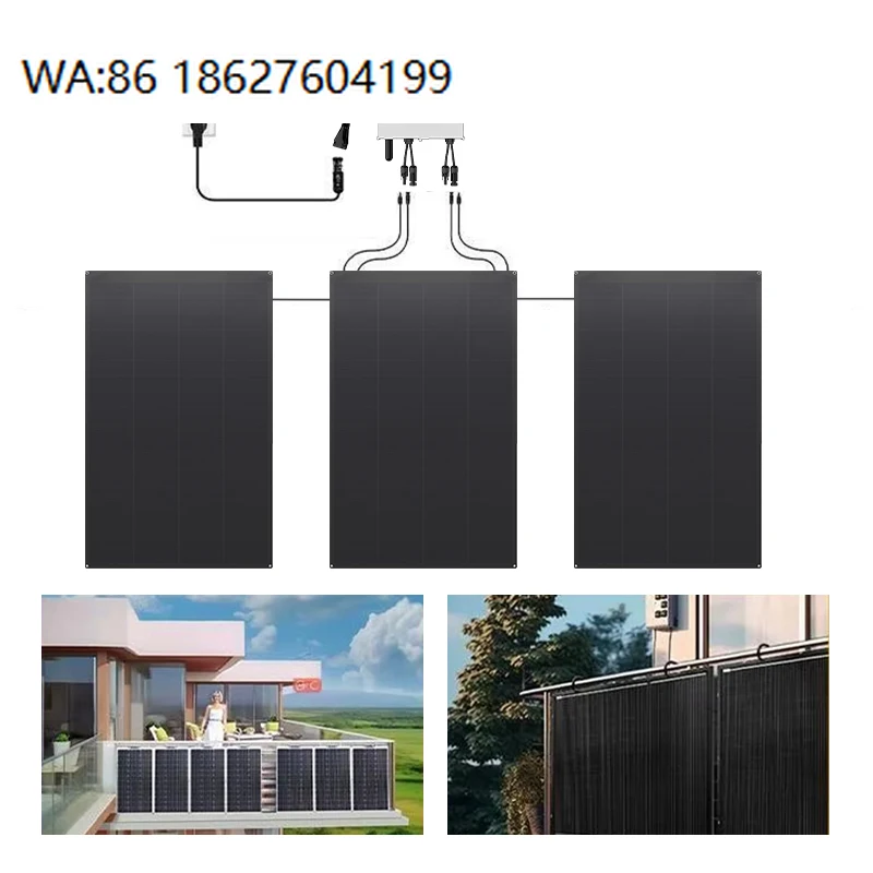 

800W On-Grid Balcony Solar Kit, 4pcs 200W Flexible Panels, Micro Inverter Plug-and-Play