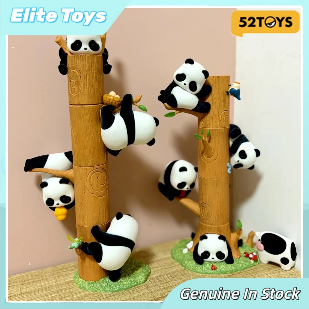 

52toys Panda Roll Blind Box Cute Baby Panda Climb Tree Figurine Trendy Collectible Desktop Decor Ideal Children'S Christmas Gift