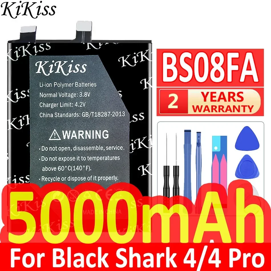 

KiKiss BS08FA Latest Replacement Battery for Xiaomi Black Shark 4/4 pro 4pro Shark4 High Quality 5000mAh Lithium Phone Bateria