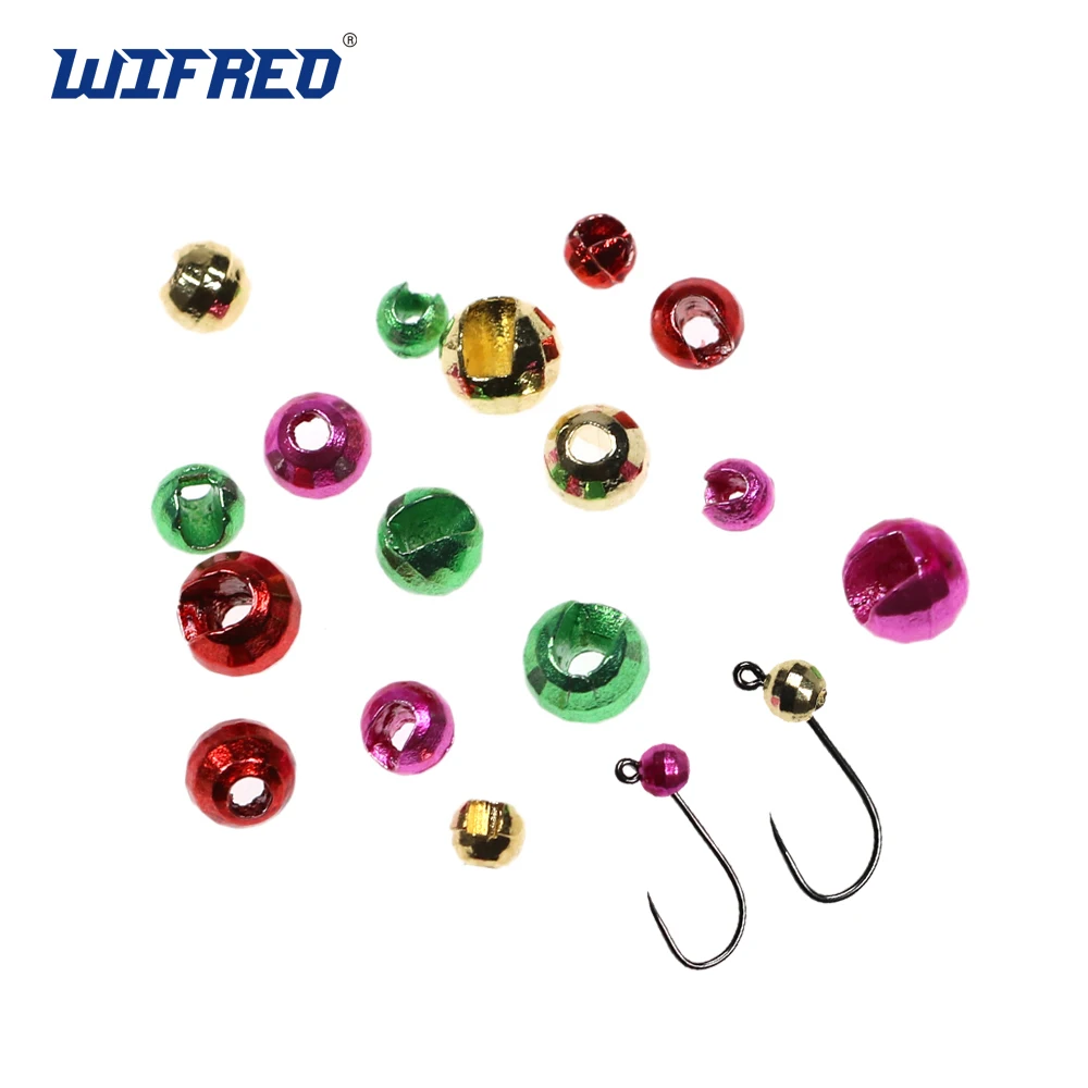 10pcs/30pcs/40pcs 2.5mm~4mm Slotted Disco Tungsten Beads Faceted Bead Nymph Jig Hook Ball Head Bead Fly Tying Materials