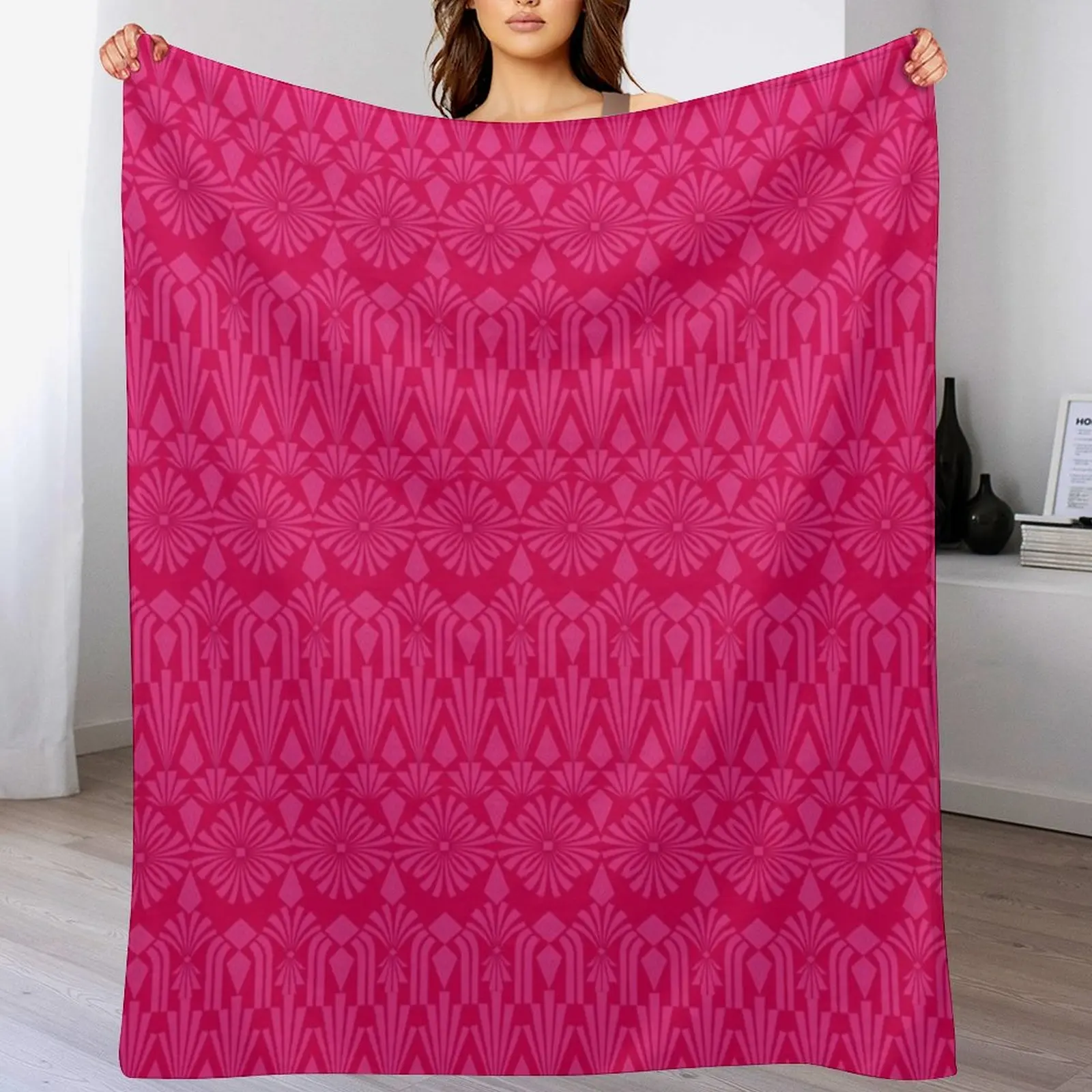 

Art Deco in Hot Pink! Throw Blanket Kid'S For Decorative Sofa Soft Plaid Blankets