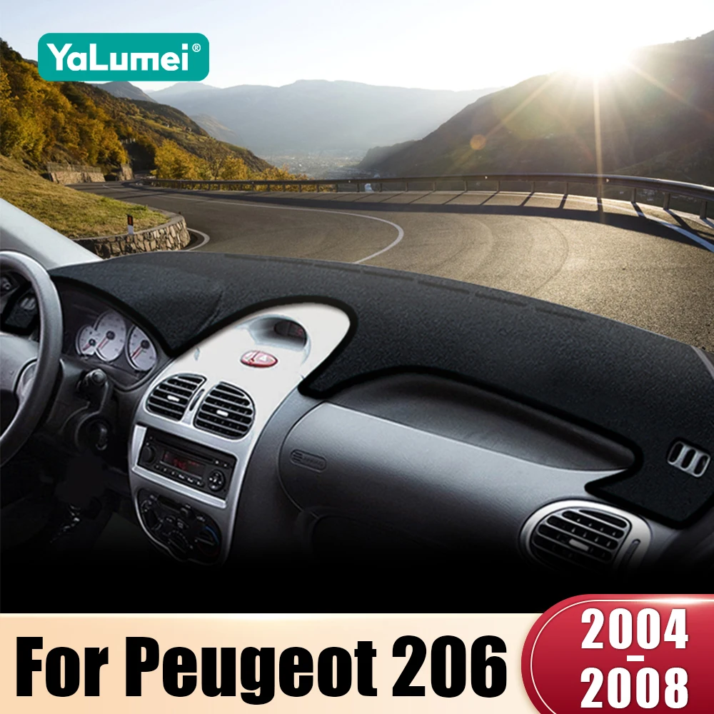 Para peugeot 206 cc sw 2004 2005 2006 2007 2008 206cc 206sw painel do carro sun sombra capa painel de instrumentos almofada acessórios