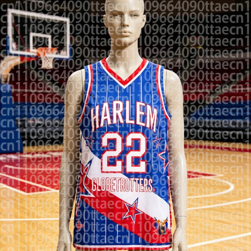 The 100 Year Blue Jersey World Famous Edition Harlem Curly #22 #23 Basketball Jersey  Summer Quick-drying Top Men Y2K Basketball
