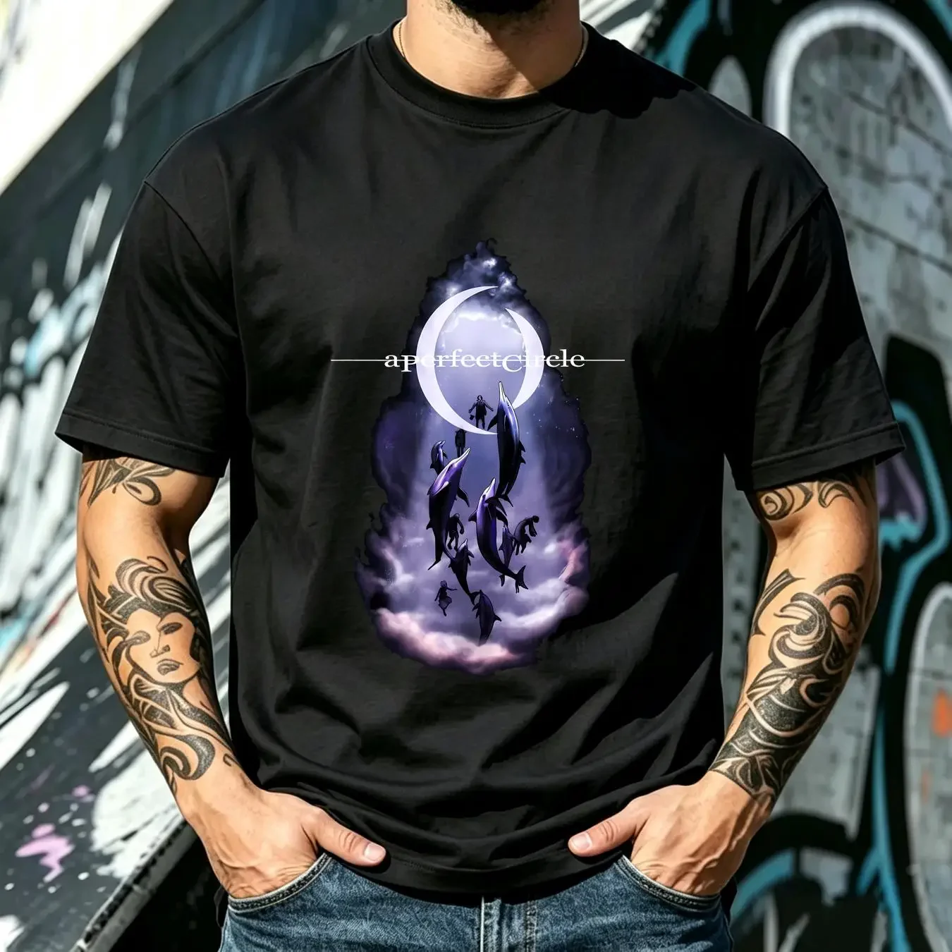 washed T Shirt A Perfect Circle Eat the Elephant Tour remake rock band TE7661 long or short sleeves vintage Washed