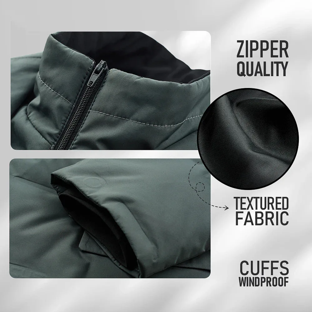 Winter Men\'s Coldproof Windproof Down Jacket Suit Scarf Collar Simple Down Jacket Popular High-end High Quality Male Clothing