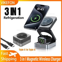 3 in 1 Wireless Charger Stand Magnetic Foldable Wireless Charging Station for iPhone 15 14 13 12 Pro Max Apple Watch 8 9 Charger