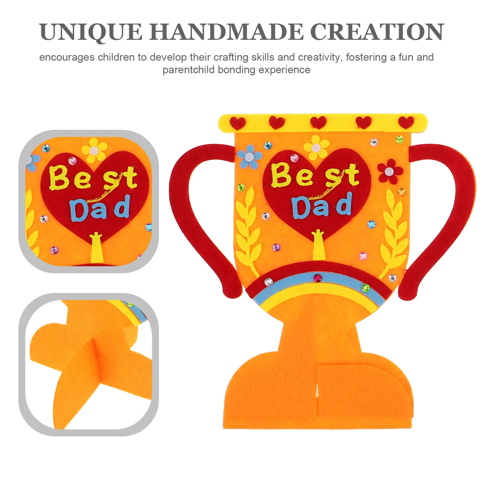 4-delige vaderdag trofee knutselset kinderen doe-het-zelf papier ambacht creatief handgemaakt cadeau voor thuisactiviteiten