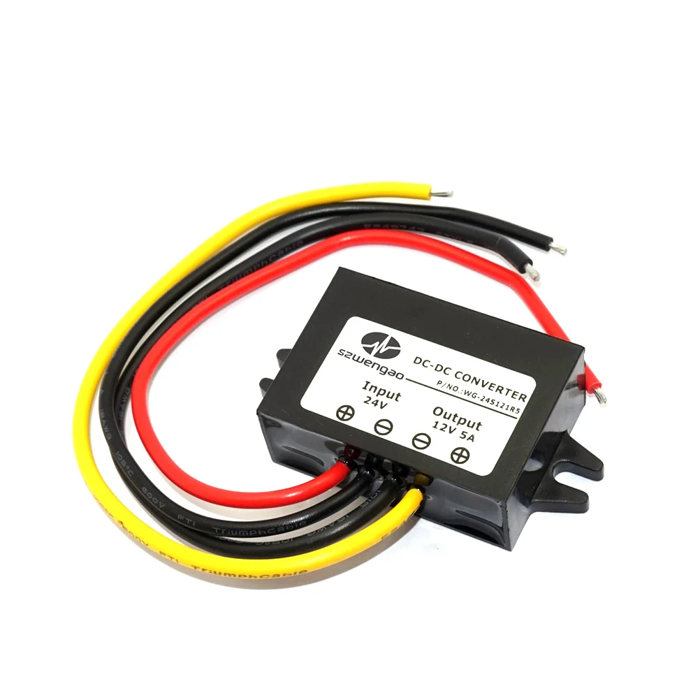 

18-36V to 12V 5A Car Power Converter - Module Voltage Stabilizer Compact Size Lightweight ABS Shell Over-current