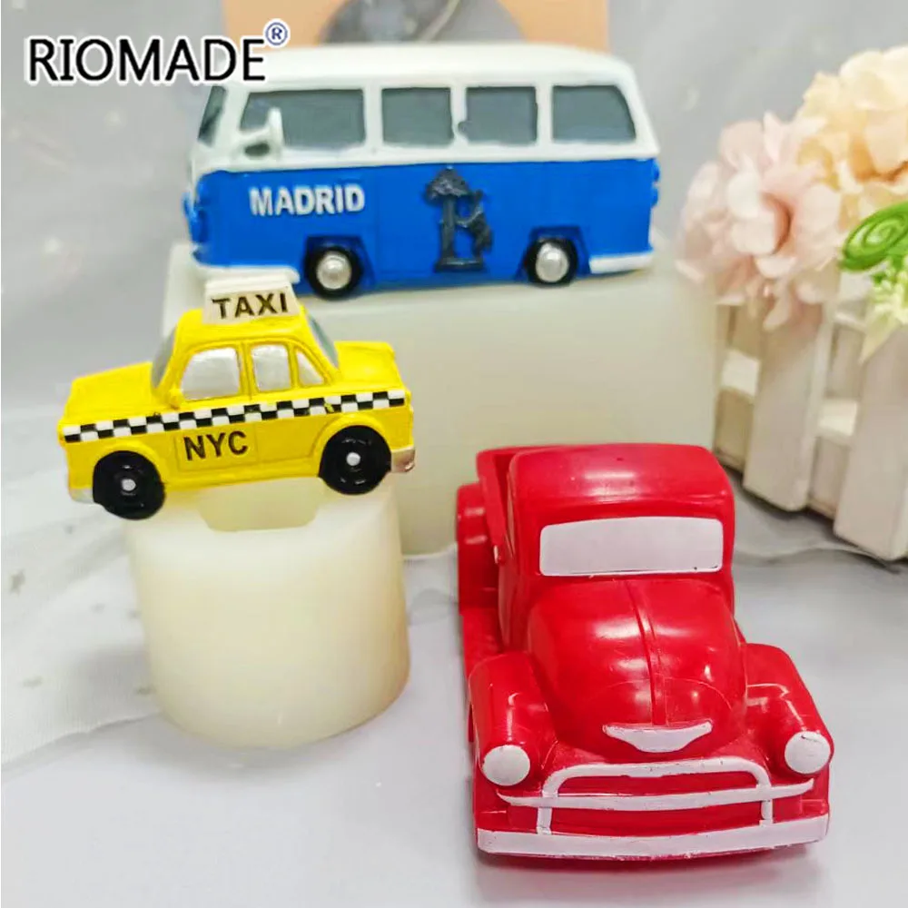 3d Simulation Car Bus Taxi Boat  Cake Decoration Baking Supplies Simple Style Diy Resin Aromatic Silicone Mold