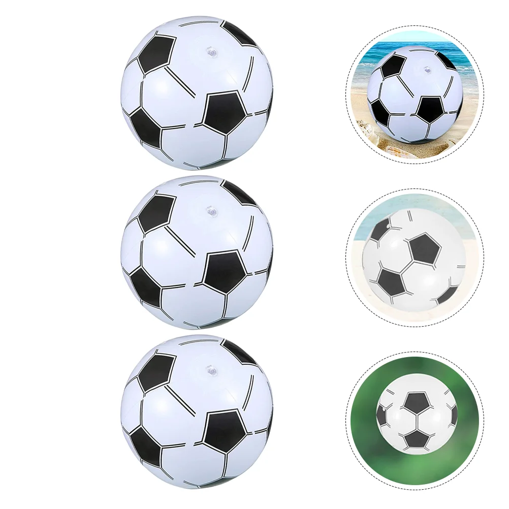 Bola inflável de praia de PVC, brinquedos esportivos, futebol, banheira, sinuca, futebol, simulação, 3 pcs