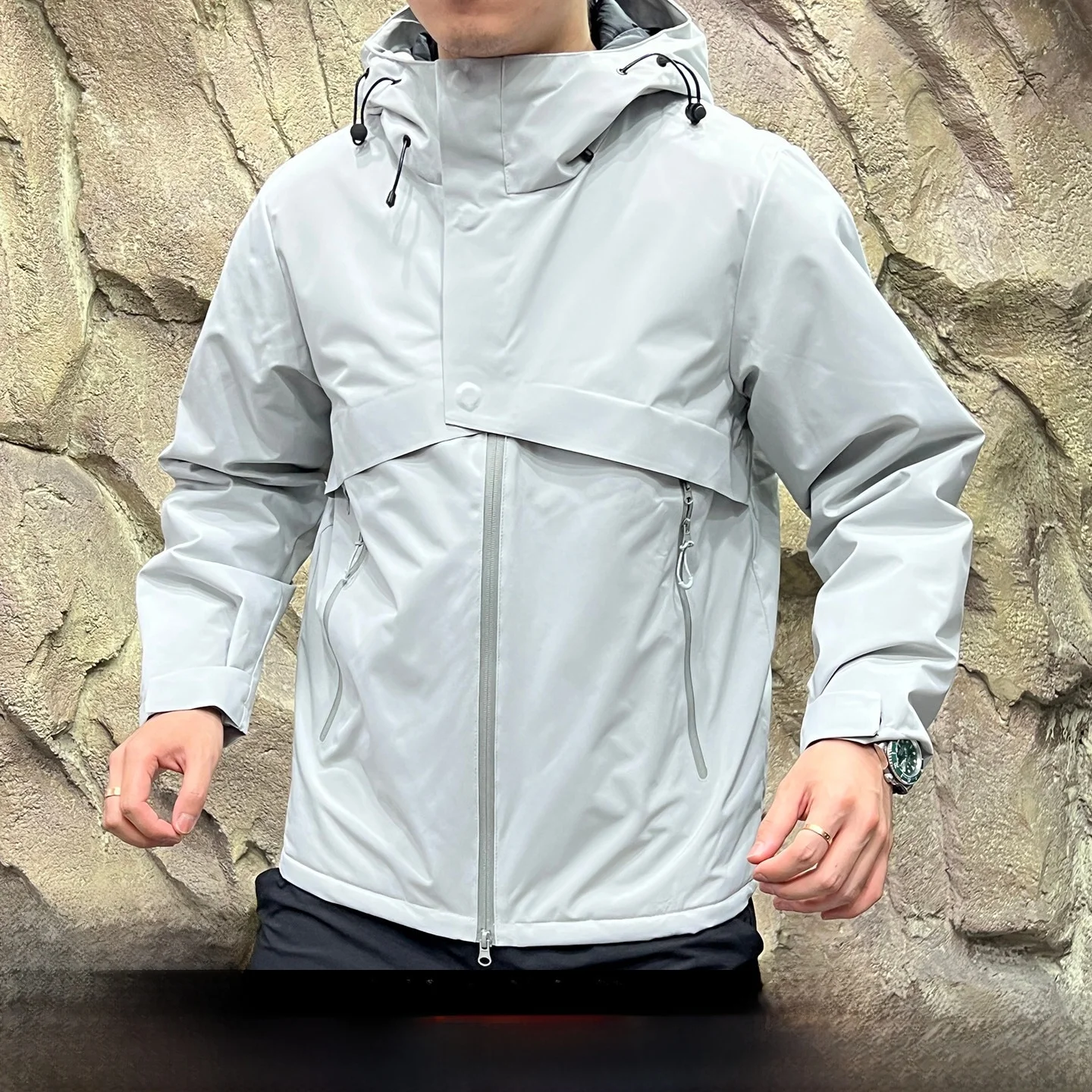 

Thiened aphene Hooded Cotton Jaet for Men Outdoor Autumn Winter Lightweight Functional Coat Stand Fit Cleanfit Sle