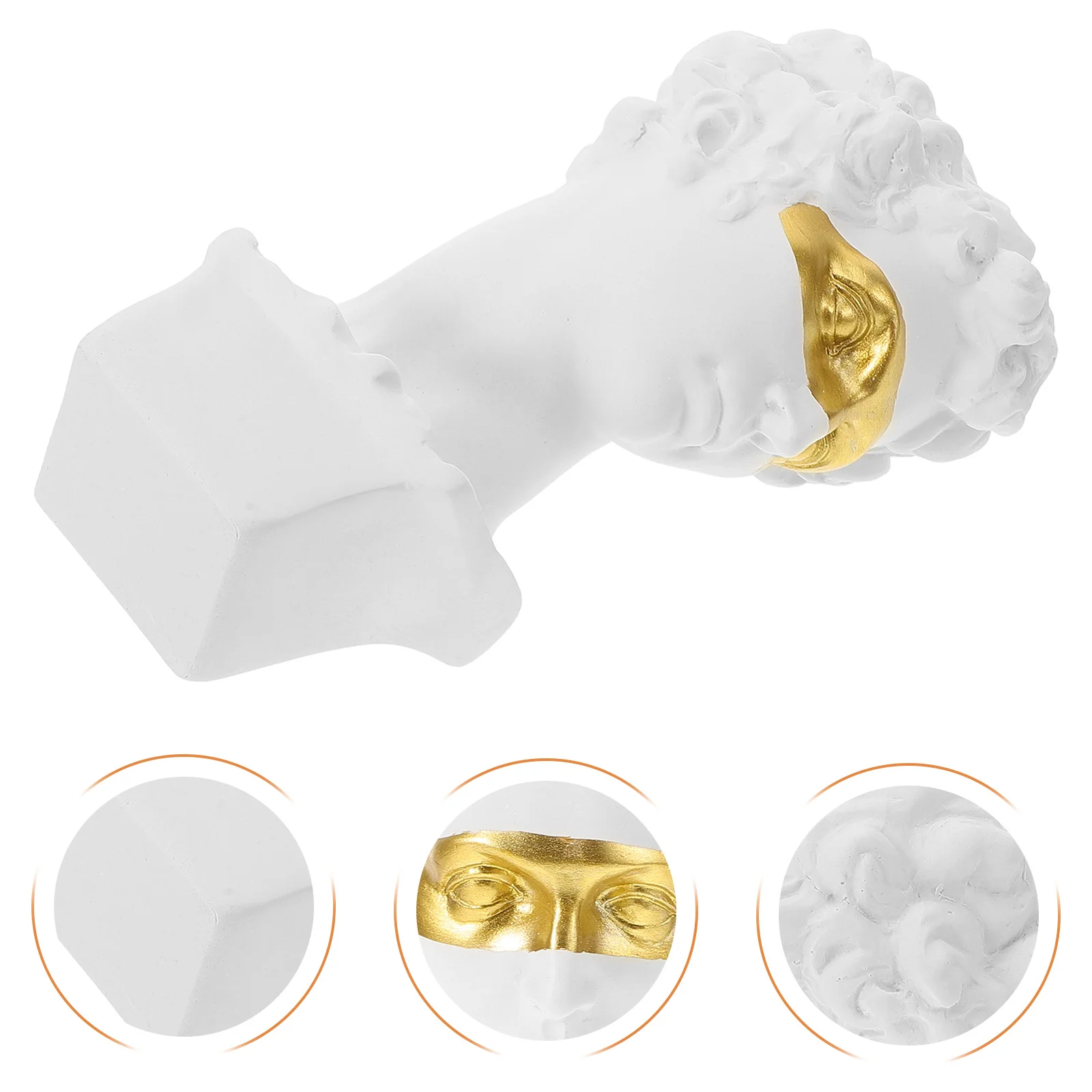 

Plaster Head Bust Statue Resin Craft Ornament Small Desktop Sculpture For Home Office Decor Artist Sketch Prop Bust