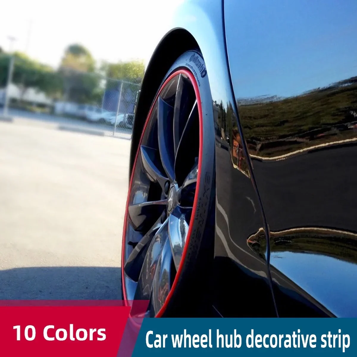 4/8M Meters Car Bumper Decorative Strip Red Wheel Hub Ring Moulding Trim Edge Protective Car Styling Exterior Accessories