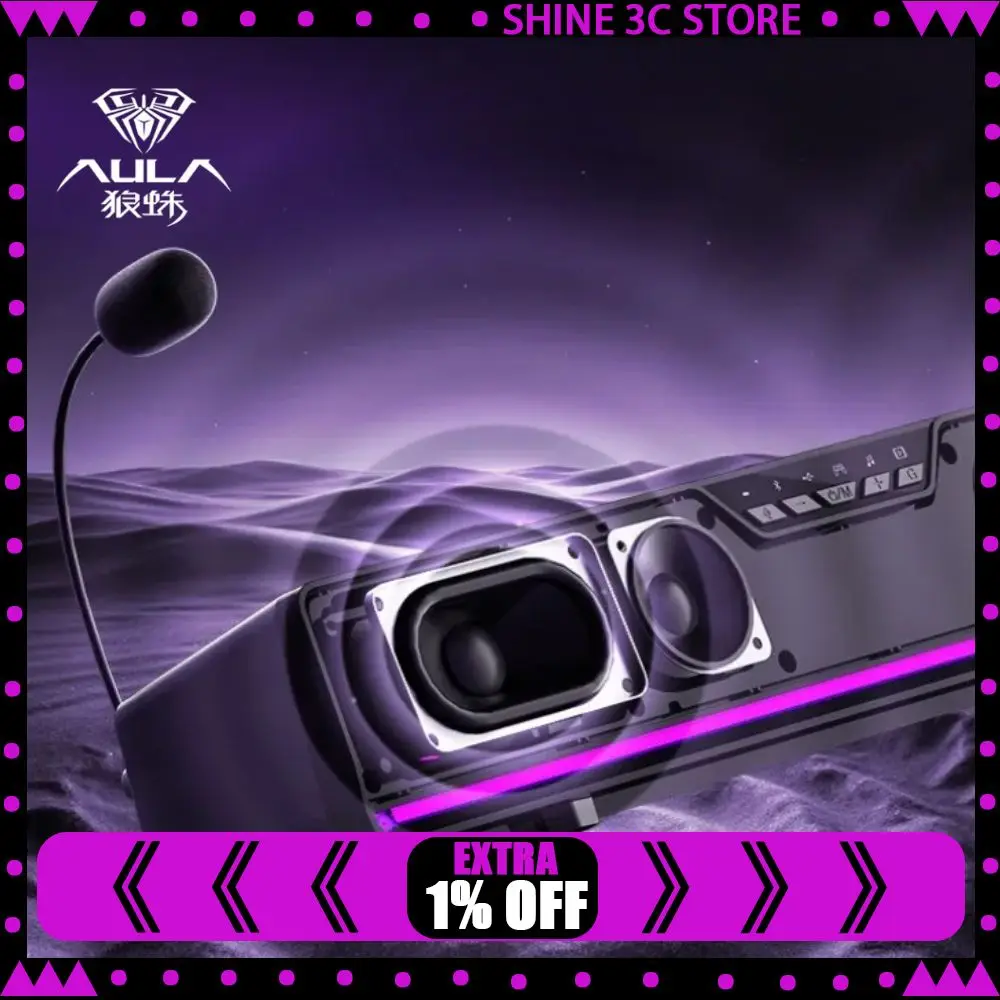 

AULA GS6Pro Киберспортивная звуковая панель Настольный динамик Шумоподавление Bluetooth с микрофоном Домашние GS6 Pro Портативные игровые колонки для ПК