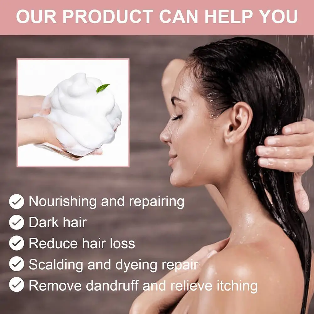 Natürliche schwarze Haare Verdunkelung Shampoo Riegel Polygonum feste Seife Conditioner befeuchten Reparatur Pflege Shampoo Haar s9q1