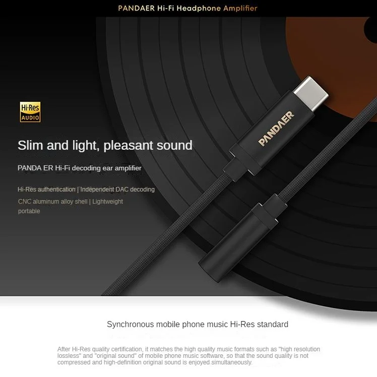 ЦАП-усилитель для наушников MEIZU PANDAER, переходник с TYPE C на 3,5 мм, Портативный Hi-Fi-усилитель для наушников с низкой задержкой, Hi-Res