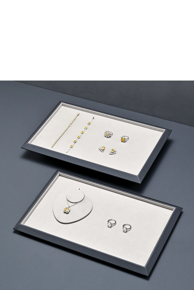 Oirlv Leder-Schmuckablage Luxus-Schmuckorganizer für Ringe, Ohrringe, Halsketten, Armbänder, Anhänger, Uhren – Exklusiv für Juweliergeschäfte – Detail 5