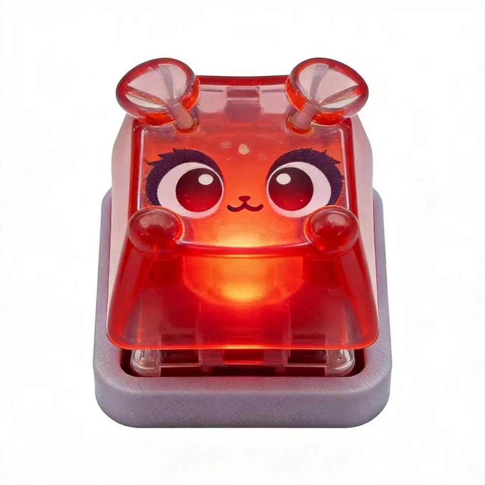 Fidget Keycap Keychain Light Up LED Mechanical Keyboard Switch Stress Relief Toy Blind Box Collectible Backpack Charm HOT view 6