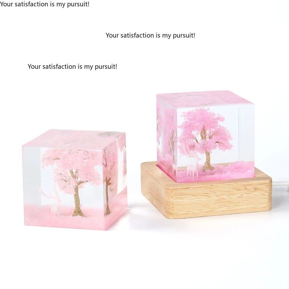 for Sakura deer glowing night light, resin desktop ornament, couple gift souvenir