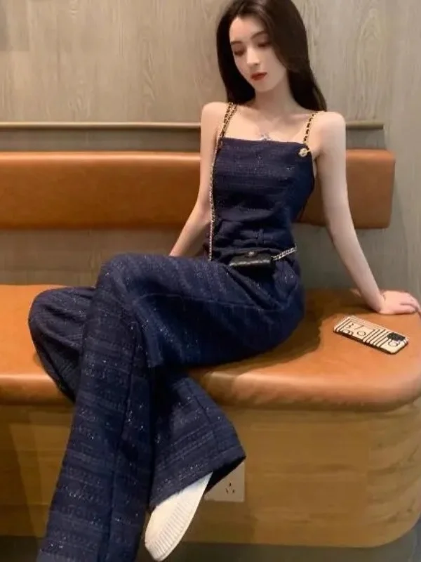 

Ele Slimming One-Piece Pants Women's High Waist Wide Leg Commute Sle Faionable Age-Defng Summer 2026 New Arrival