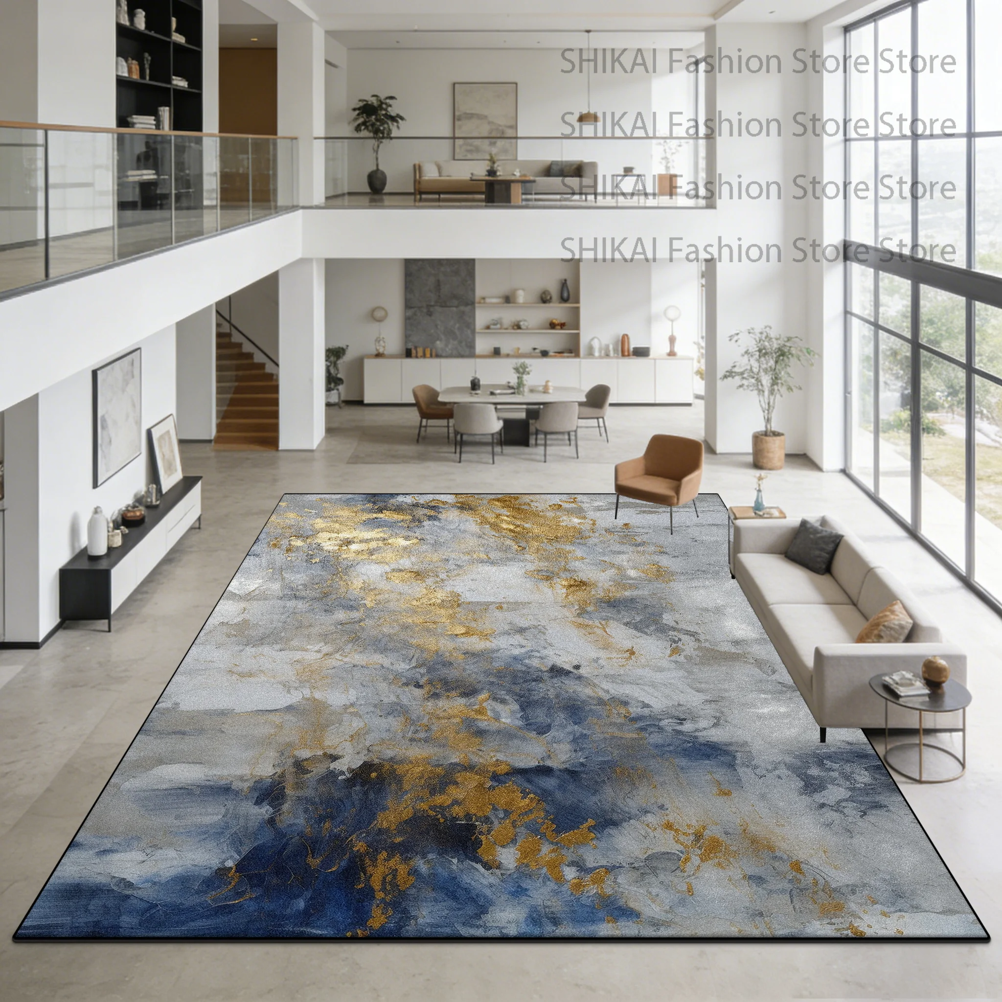 Modern Abstract Style Living Room Carpet Decoration Bedroom Bedside Washable Fluffy Rug Large Area Non-slip Soft Lounge Foot Mat