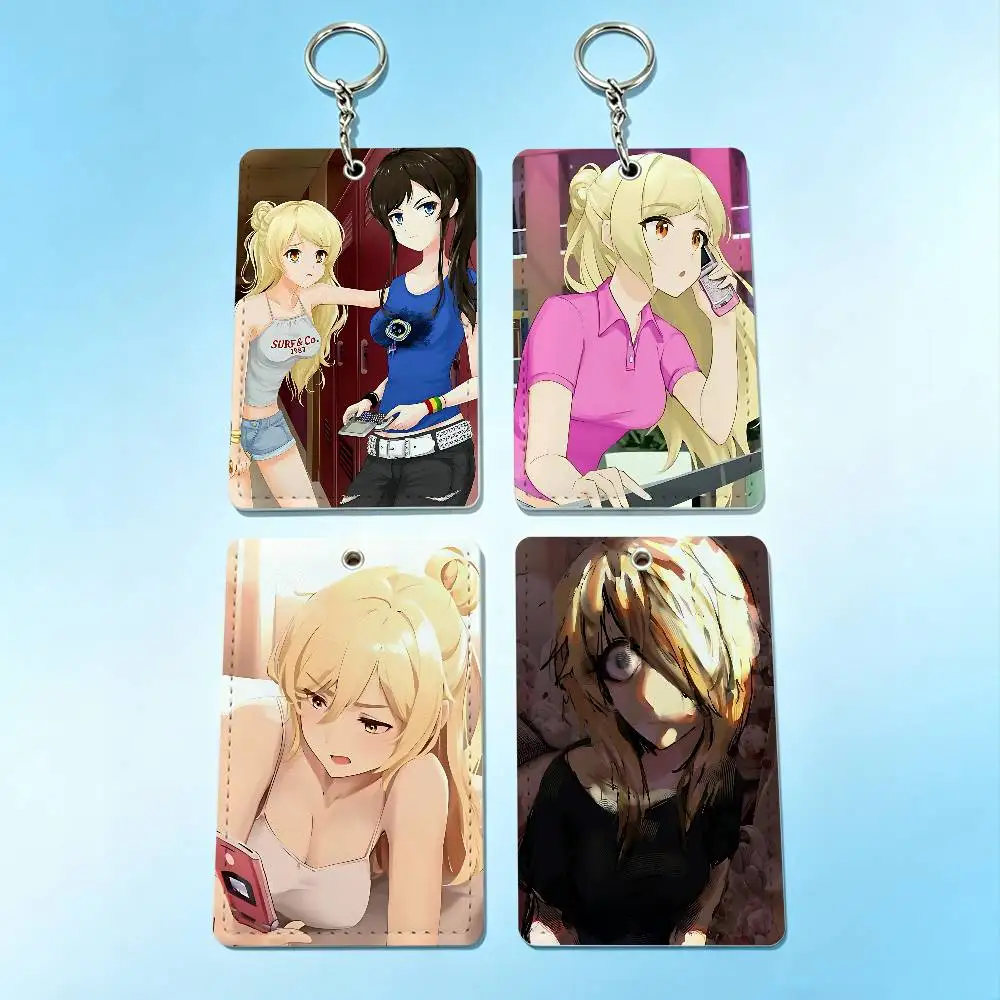 Game C-Class of 09 Cute Card Case Leather Card Holder Keychain Key Ring Door Access Tags ID Card Case Keychain