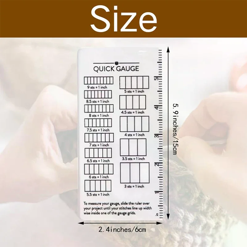 مسطرة قياس سريعة، مسطرة قياس للحياكة والكروشيه، لا حاجة للعد، سهلة قياس مقاييس الغرز للخياطة والحياكة