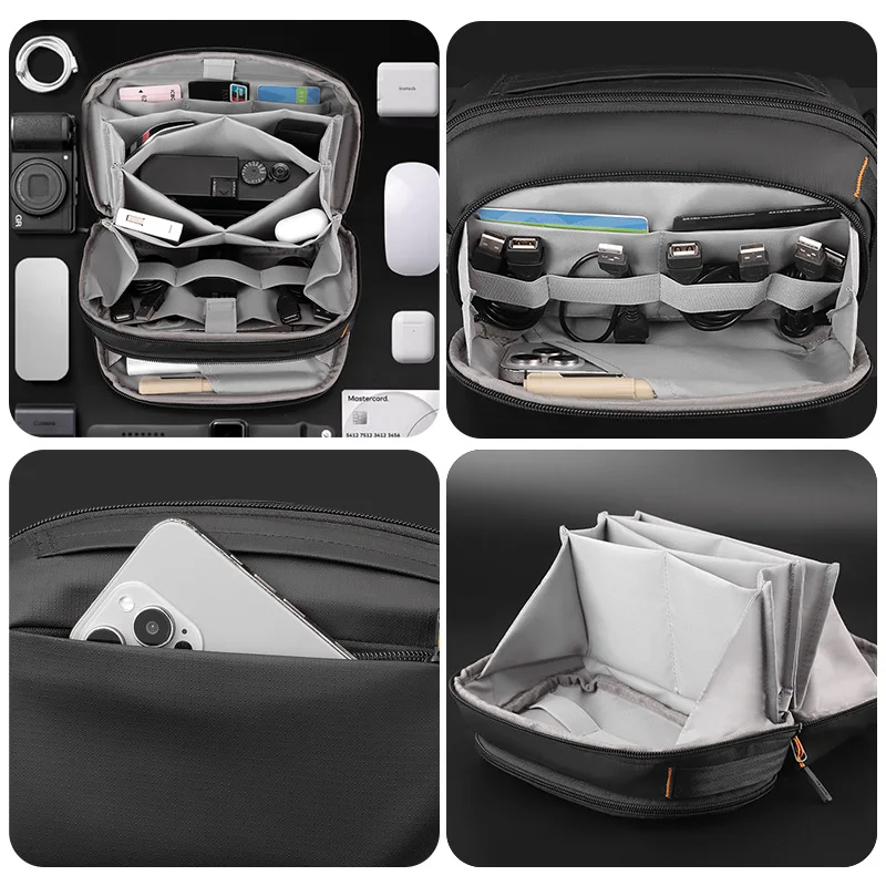 Travel and travel portable digital data cable storage bag, commuting portable single-shoulder waterproof crossbody bag