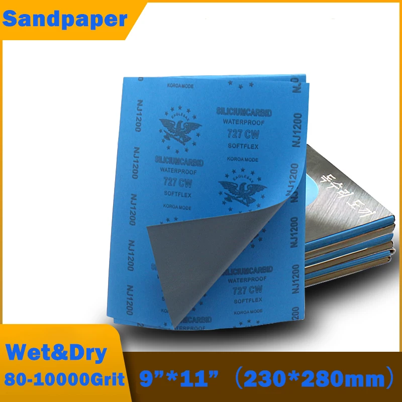 SandPapers Wet and Dry 230x280mm 80 120 180 240 320-10000Grit Polishing Sanding Sandpaper For Surface Polish Abrasive Finishing