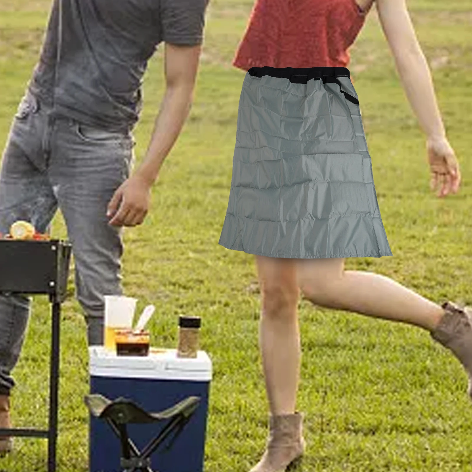 

Camping Rainwear Rain Skirt Camping Hiking Silicone Coated Storage Bag Included Adjustable Waistband For Camping