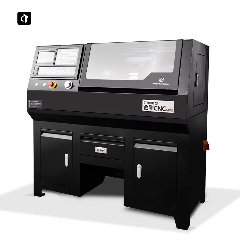 Ctcnc21c مخرطة CNC صغيرة تحول باستخدام الحاسب الآلي مع وحدة تحكم GSK Cnc210 للتدريب والتعليم