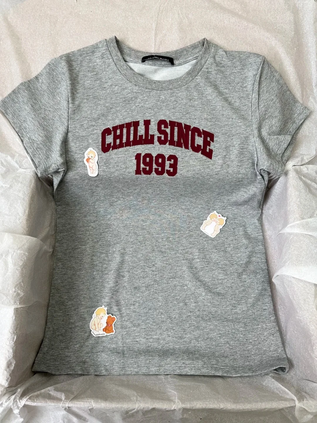

Letter Print Slim T-shirts Woman New Preppy Style 1993 Cotton Round Neck Short Sleeve Tee Tops Simple Fashion Chic Tshirt Y2K