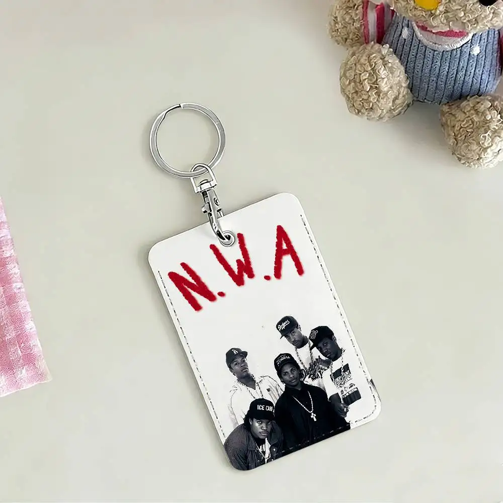 Band N.W.A-A Card Holder for Home Use Bank Credit Card Protective Sleeve Student ID Key Chain Cover