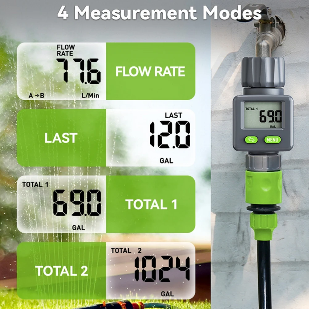 Digital Water Meter Brass Water Flow Meter Accurate Water Usage Measurement Water Flow Meter Two-way Installation