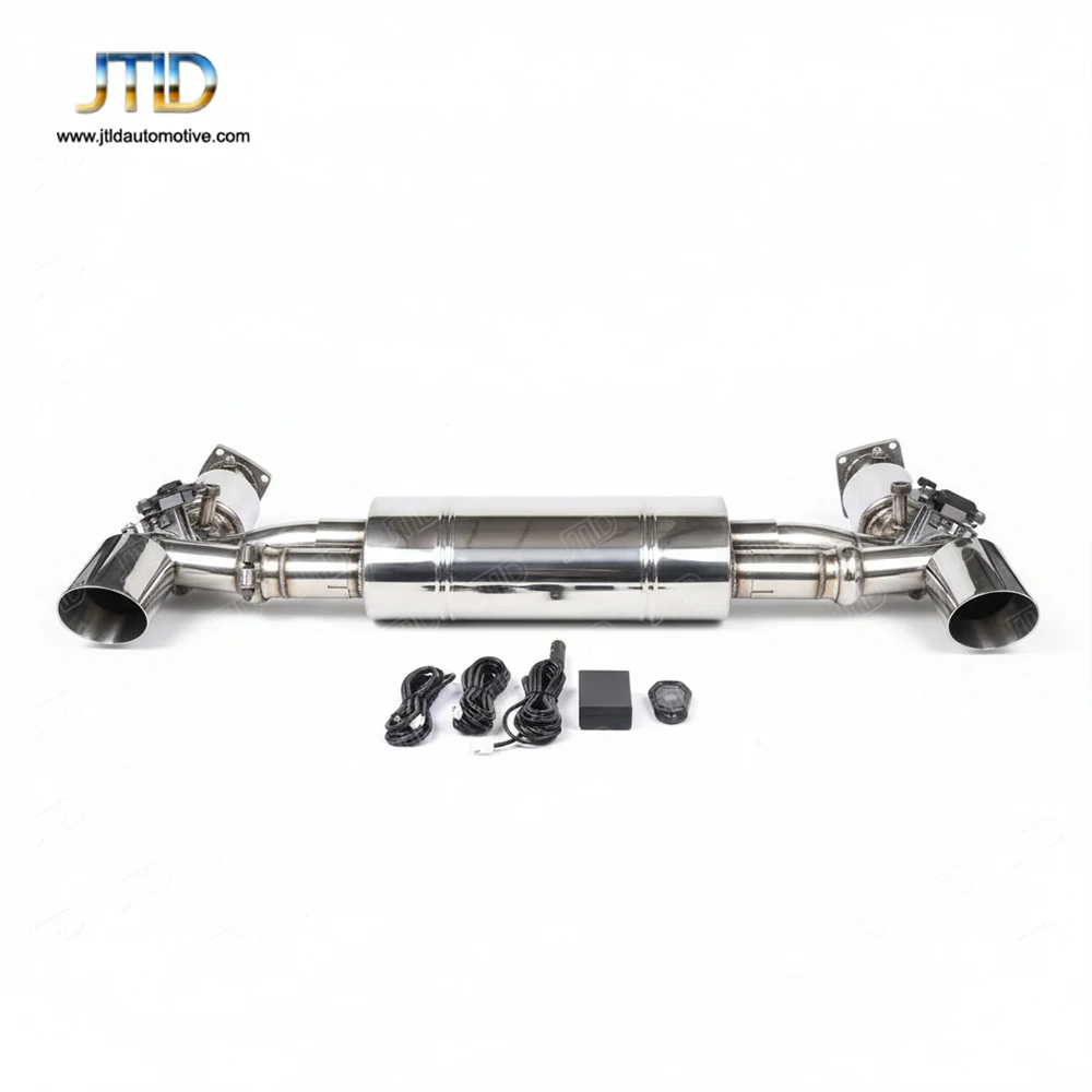JTLD Performance Stainless Steel Valved Rear Muffler Kit for Porsche 911.2 Change to GT2 RS Style Exhaust with Quad Tips