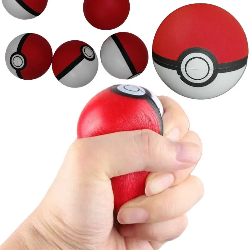 Pokeball Pikachu lindo ventilación y aliviar el estrés con juguetes apretar juguete blando Kawaii Squishies Fidget juguetes Anime dibujos animados chico regalo