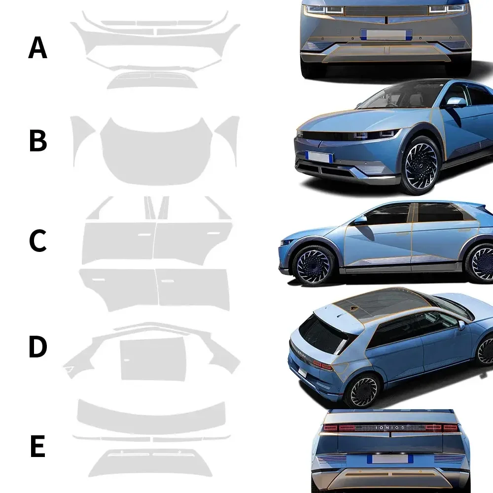 

Аксессуары для Hyundai IONIQ 5 2022 2023, защитная пленка для автомобильной краски, предварительно вырезанный комплект PPF, прозрачная наклейка, прозрачная наклейка против царапин