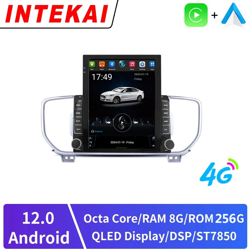 

9.7" Vertical Style Tesla Screen Android 12 Car Radio for KIA Sportage 4 KX5 2016-2019 Multimedia Player Carplay GPS Navigation