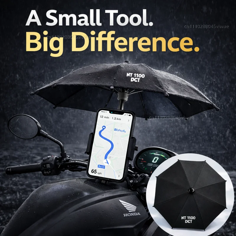

For NT1100 Motorcycle Phone Umbrella Holder Waterproof Sunshade Anti Glare Rainproof Handlebar GPS Mount