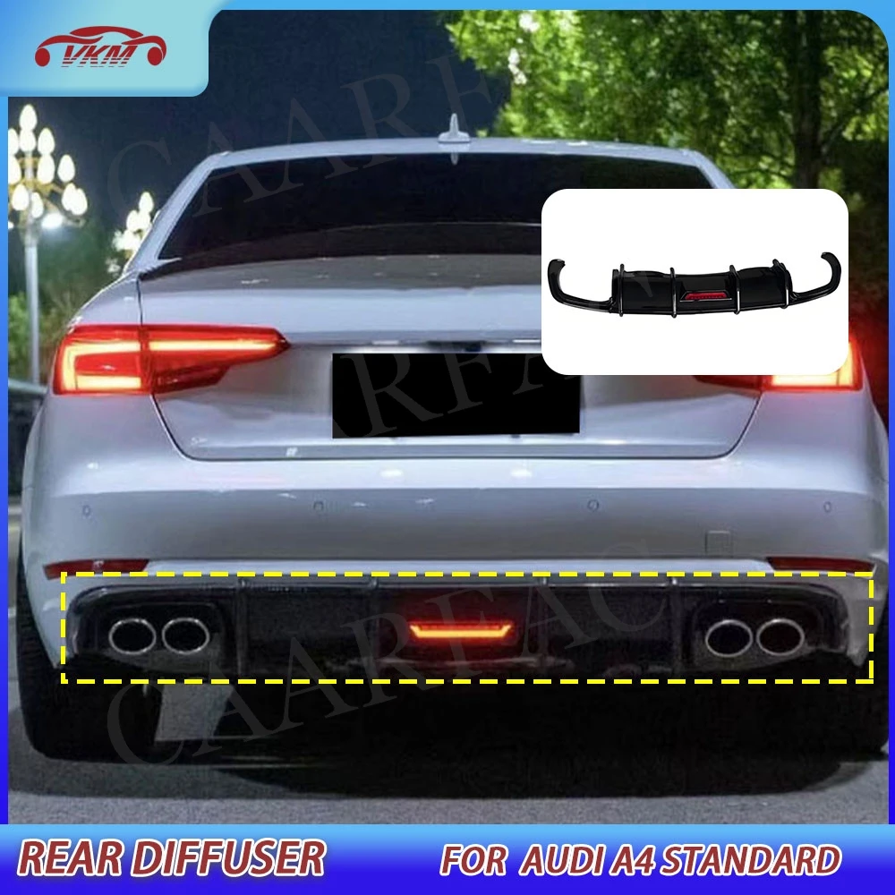 

Car Rear Diffuser Protector Rear Bumper Lip Diffuser Spoiler For Audi A4 Standard 2017-2019 ABS Car Styling Body Kits