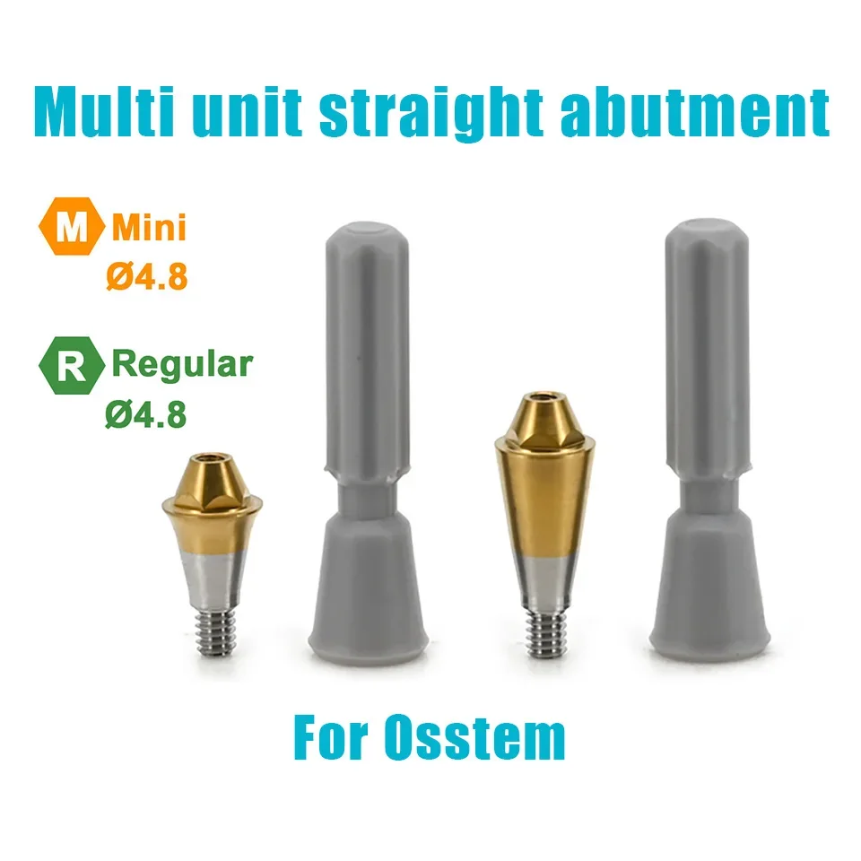 10Pcs Dental Implant Multi Unit Straight Abutment Compatible Osstem TS System Titanium Screw Retained Full Arch Restoration Tool