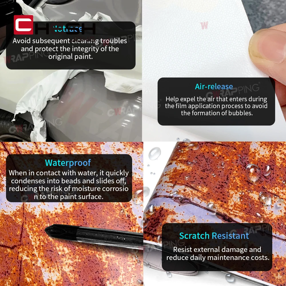 ورق الفينيل لسيارة احباط الصدأ التمويه فيلم ديكور السيارة غطاء الجسم اكسسوارات أدوات تغليف السيارات طلاء مقاوم للماء