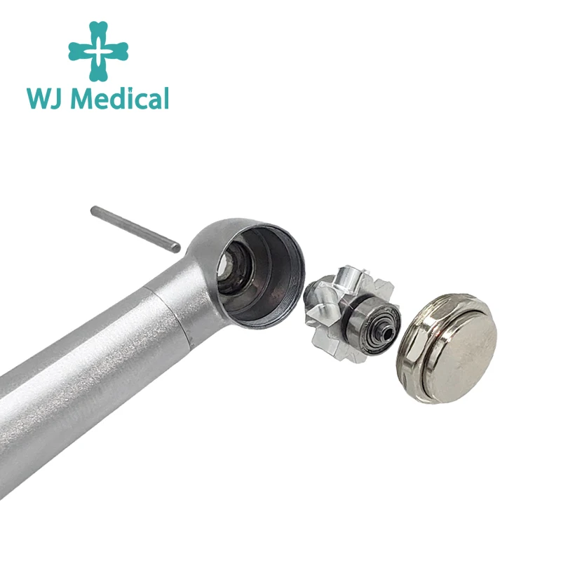 WJ Medical Dental LED High Speed Hand Piece Dentist E-Generator Handpiece Push Button 2/4 Holes Three Water Spray Air Turbine