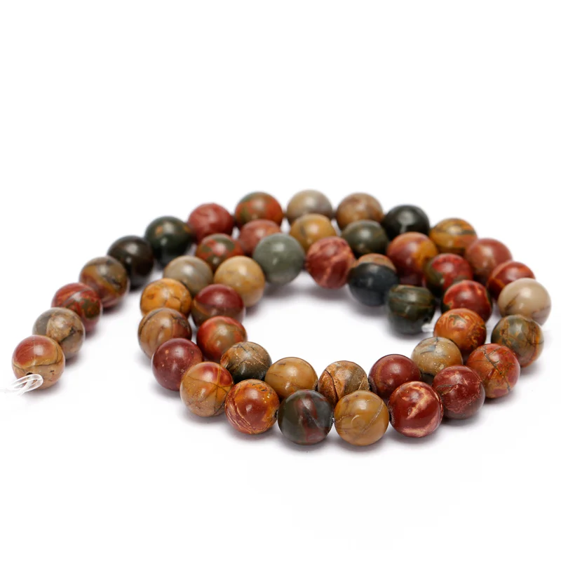 REGELIN Colorful Picasso Jaspe Stone Beads For Jewelry Making 4mm 6mm 8mm 10mm 12mm Natural Stone Round Beads