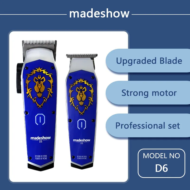 D6 MadeShow D7 D0 M10 M11 Men's Professional Salon Barber Shop Cordless Hair Clipper Trimmer DLC Titanium Plated Blade 7200RPM