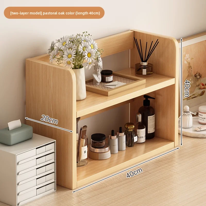 Desktop Storage Shelf Makeup Organizer Layered Cabinet Perfume Box Display Rack Space Saving Durable   Raised Guardrail