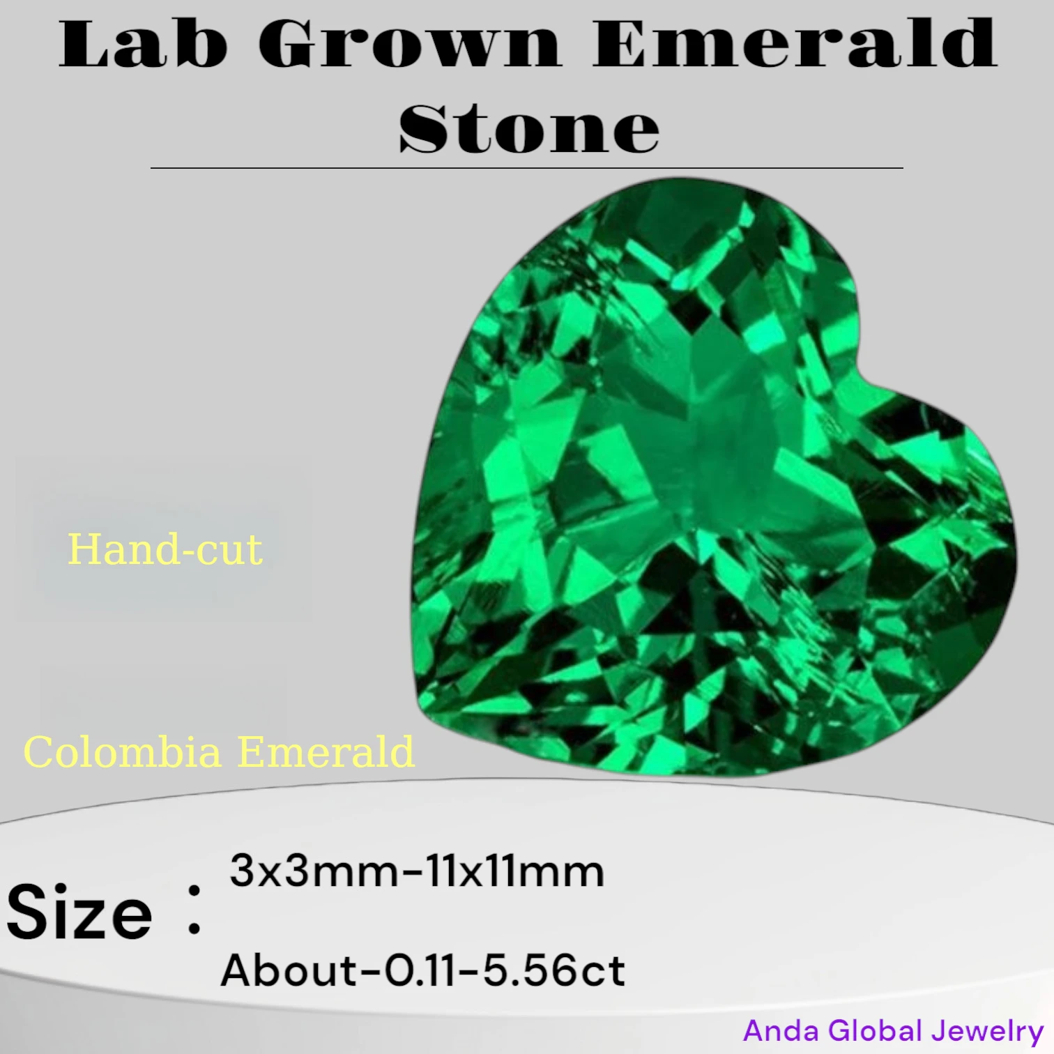 

Новый лабораторный выращенный изумруд Колумбии, гидротермальный драгоценный камень ручной работы в форме сердца для расширенного изготовления ювелирных изделий, сертификат на выбор