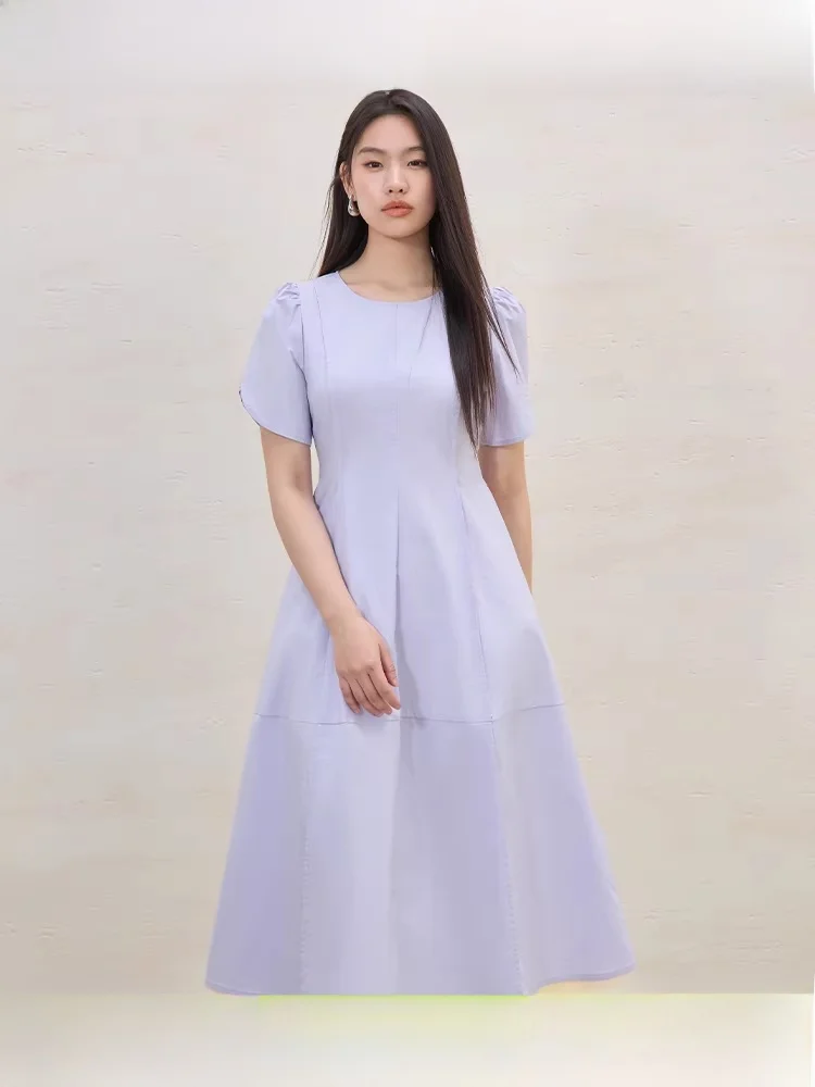 

Модная женская юбка большого размера с квадратным вырезом, фиолетовая, с высокой талией, А-силуэт, для офиса, с эффектом похудения, летняя новинка